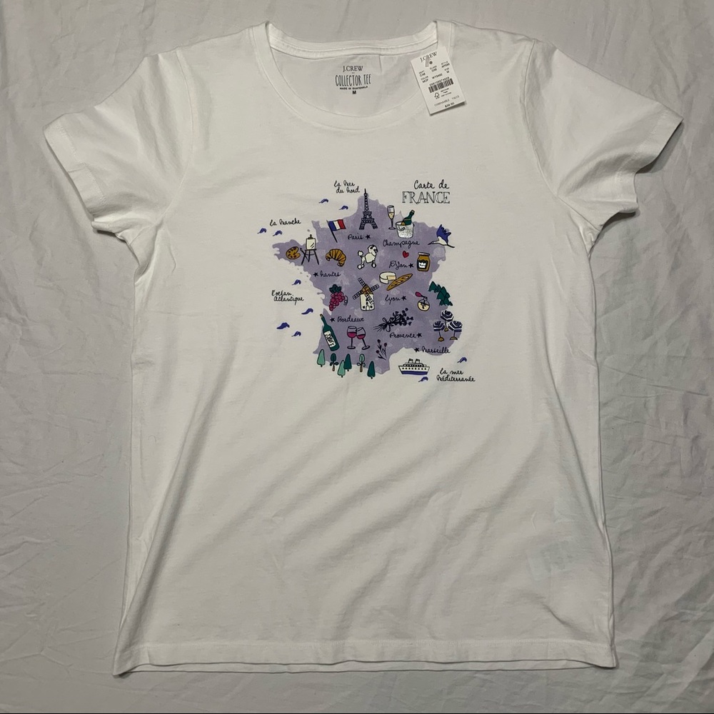 SOLD J Crew Tee Women's Map of France T-Shirt